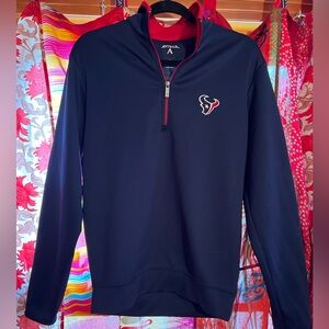 Antigua Men's Navy Houston Texans Generation Quarter-Zip Pullover Top size s